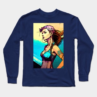 surf vibes, surfer girl, beach party, v1 Long Sleeve T-Shirt